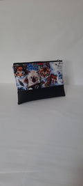 Kitten Print Cotton Pouch - Zippered Bag