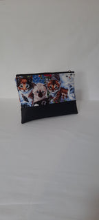 Kitten Print Cotton Pouch - Zippered Bag