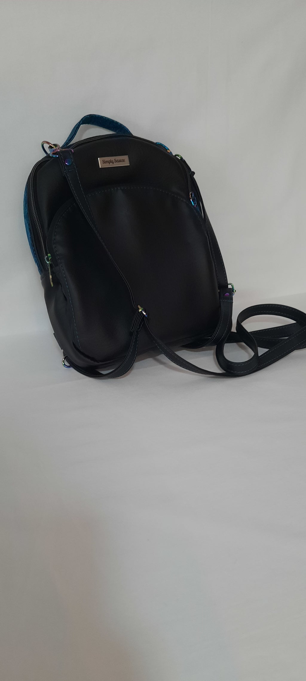 Black Mini Backpack-Crossbody