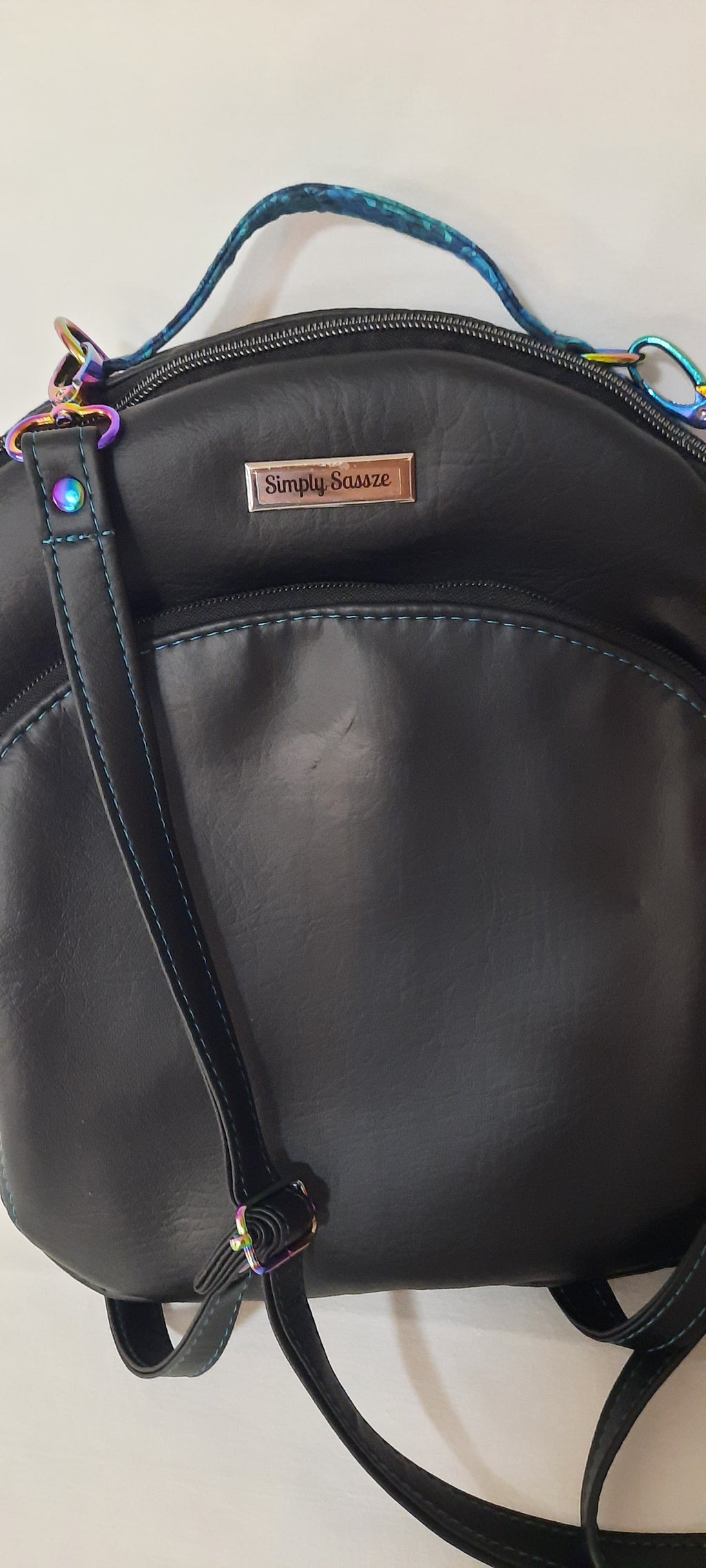 Black Mini Backpack-Crossbody