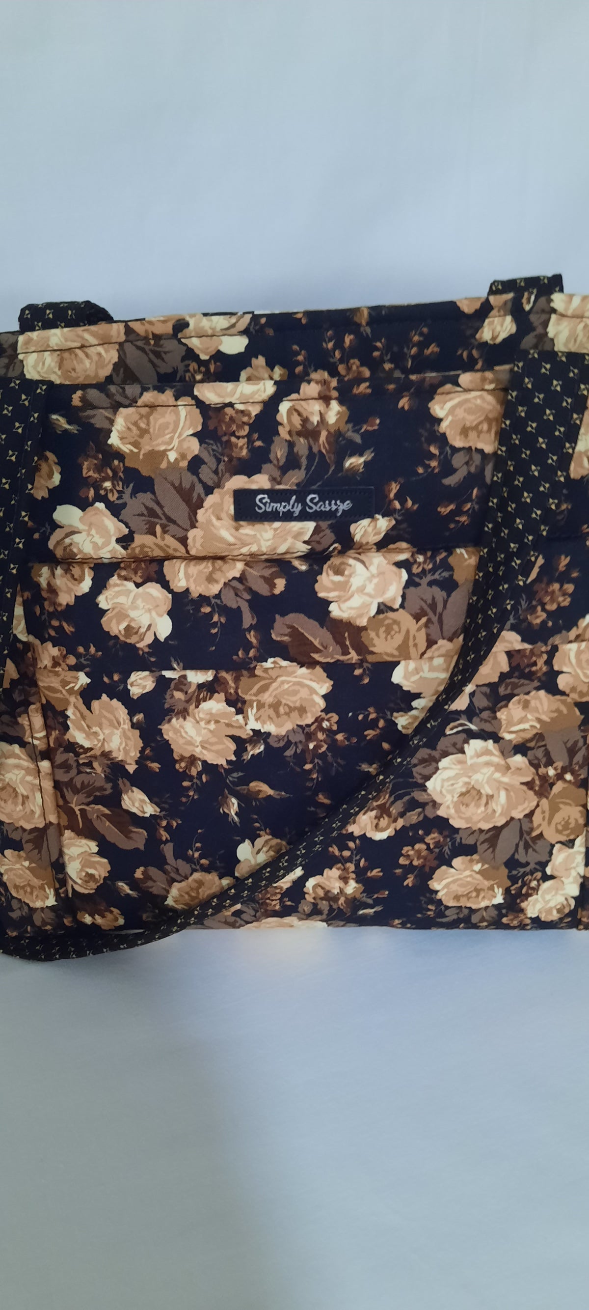 Quilted Rose Tote Bag – Structured Shoulder Purse