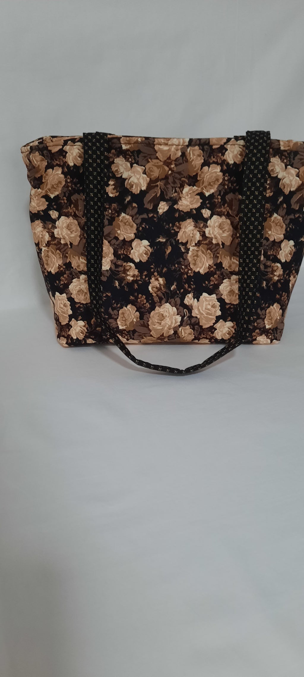 Quilted Rose Tote Bag – Structured Shoulder Purse