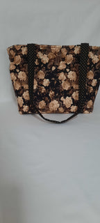 Quilted Rose Tote Bag – Structured Shoulder Purse