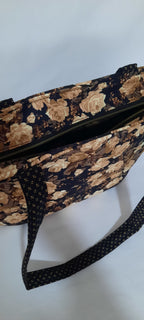 Quilted Rose Tote Bag – Structured Shoulder Purse
