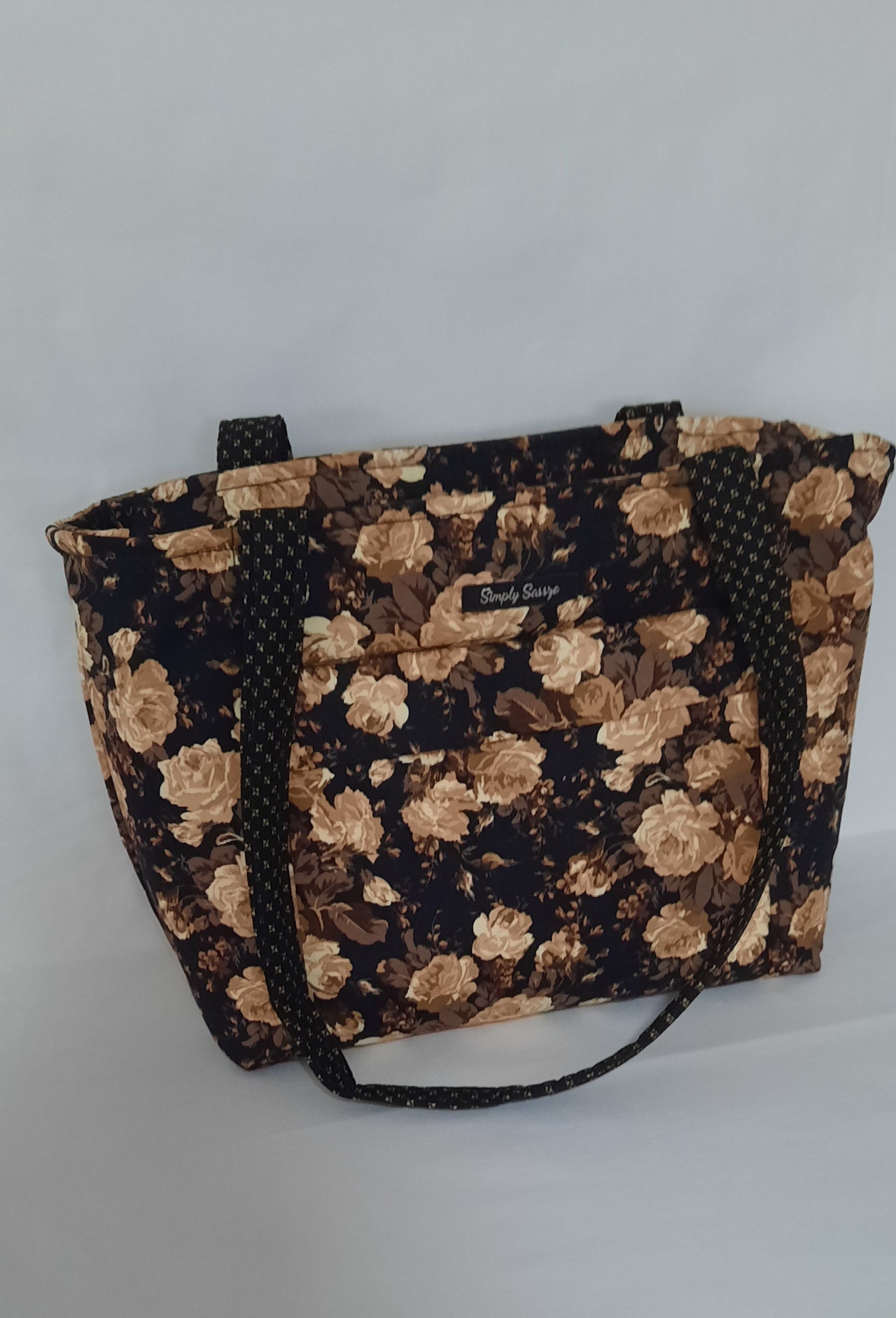 Quilted Rose Tote Bag – Structured Shoulder Purse