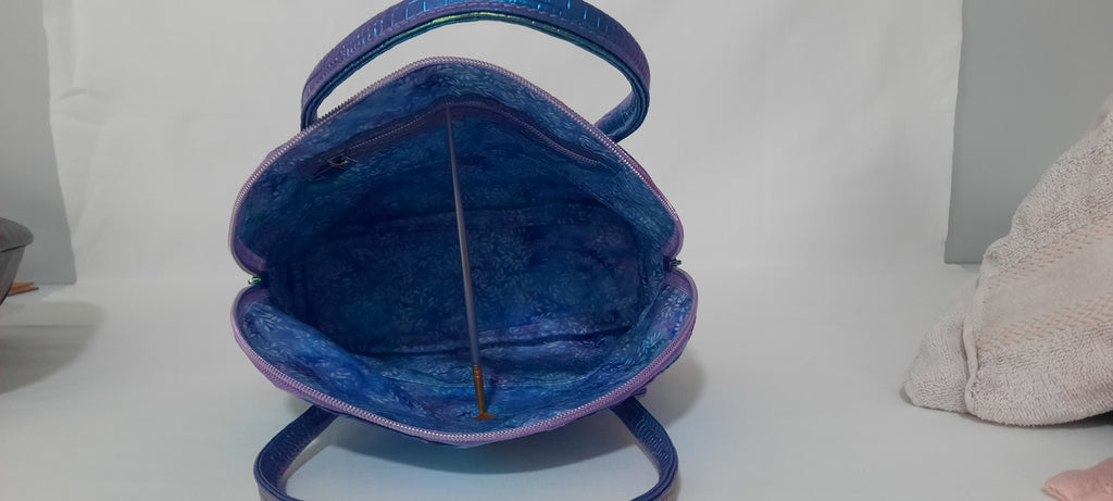 Mini Bowler Bag – Fabric & Vinyl Forearm Purse