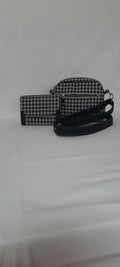 Small Crossbody Bag & Matching Wallet Set – Houndstooth