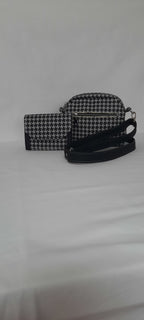 Small Crossbody Bag & Matching Wallet Set – Houndstooth