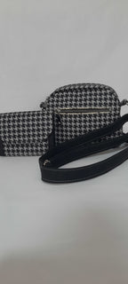 Small Crossbody Bag & Matching Wallet Set – Houndstooth