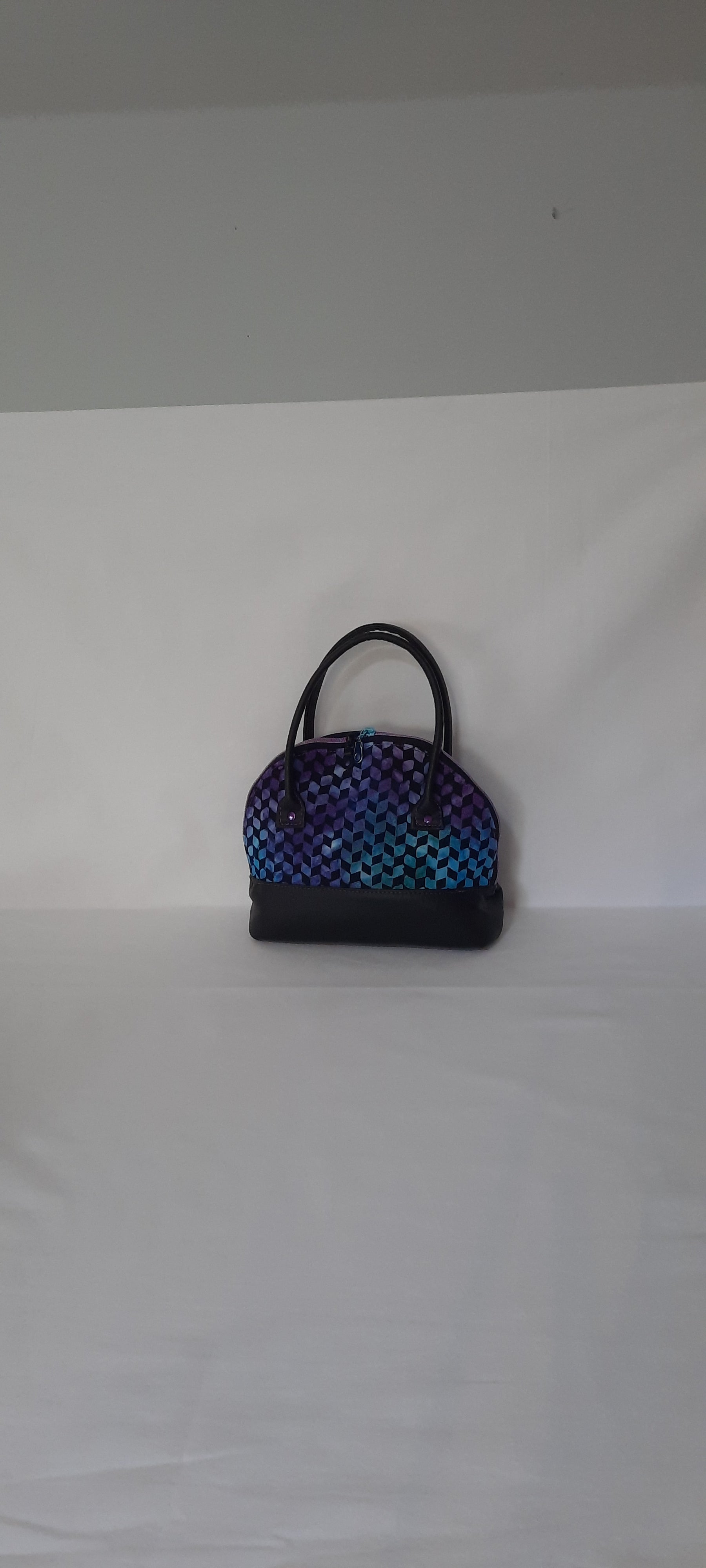 Mini Bowler Bag – Fabric & Vinyl Forearm Purse