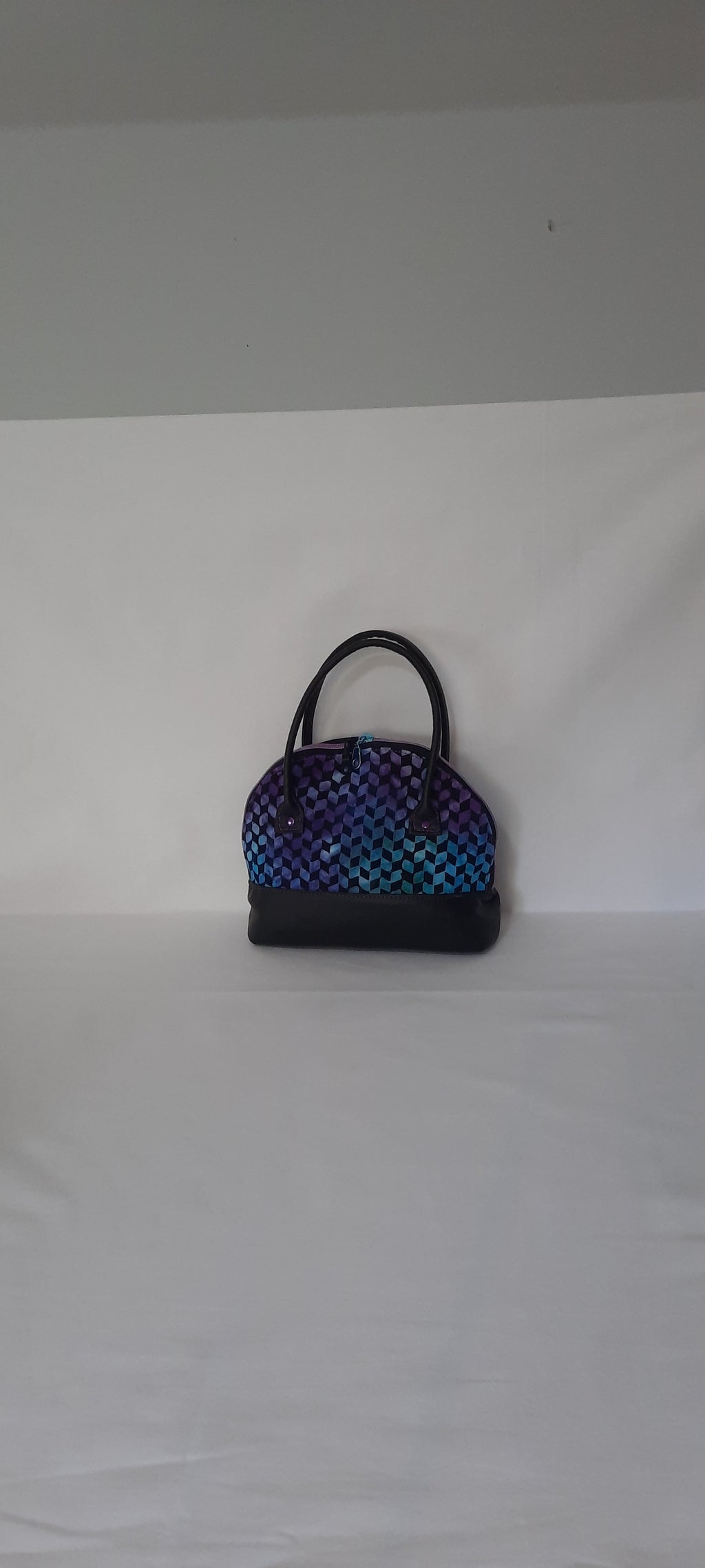Mini Bowler Bag – Fabric & Vinyl Forearm Purse