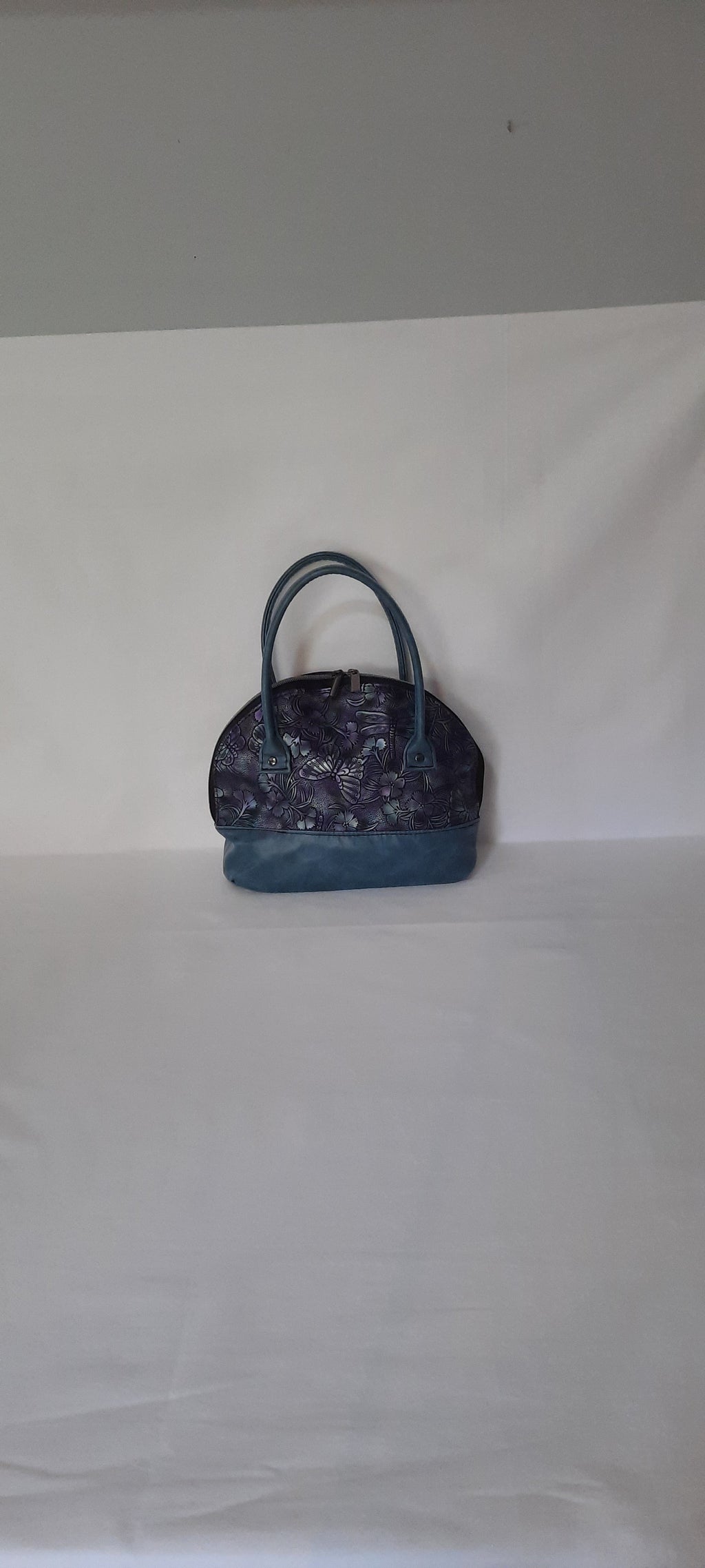 Mini Bowler Bag – Fabric & Vinyl Forearm Purse