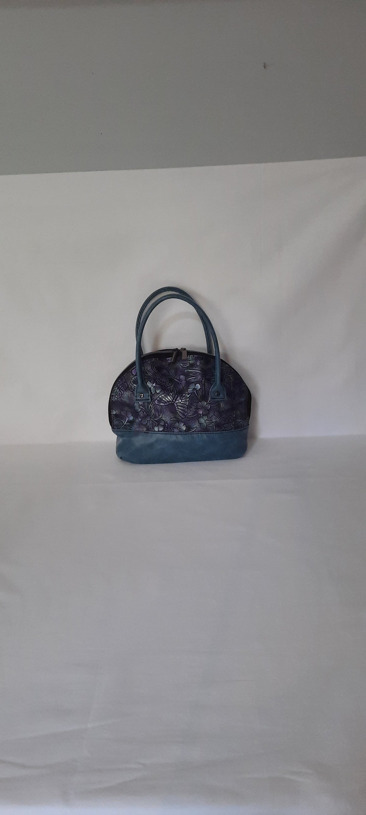 Mini Bowler Bag – Fabric & Vinyl Forearm Purse