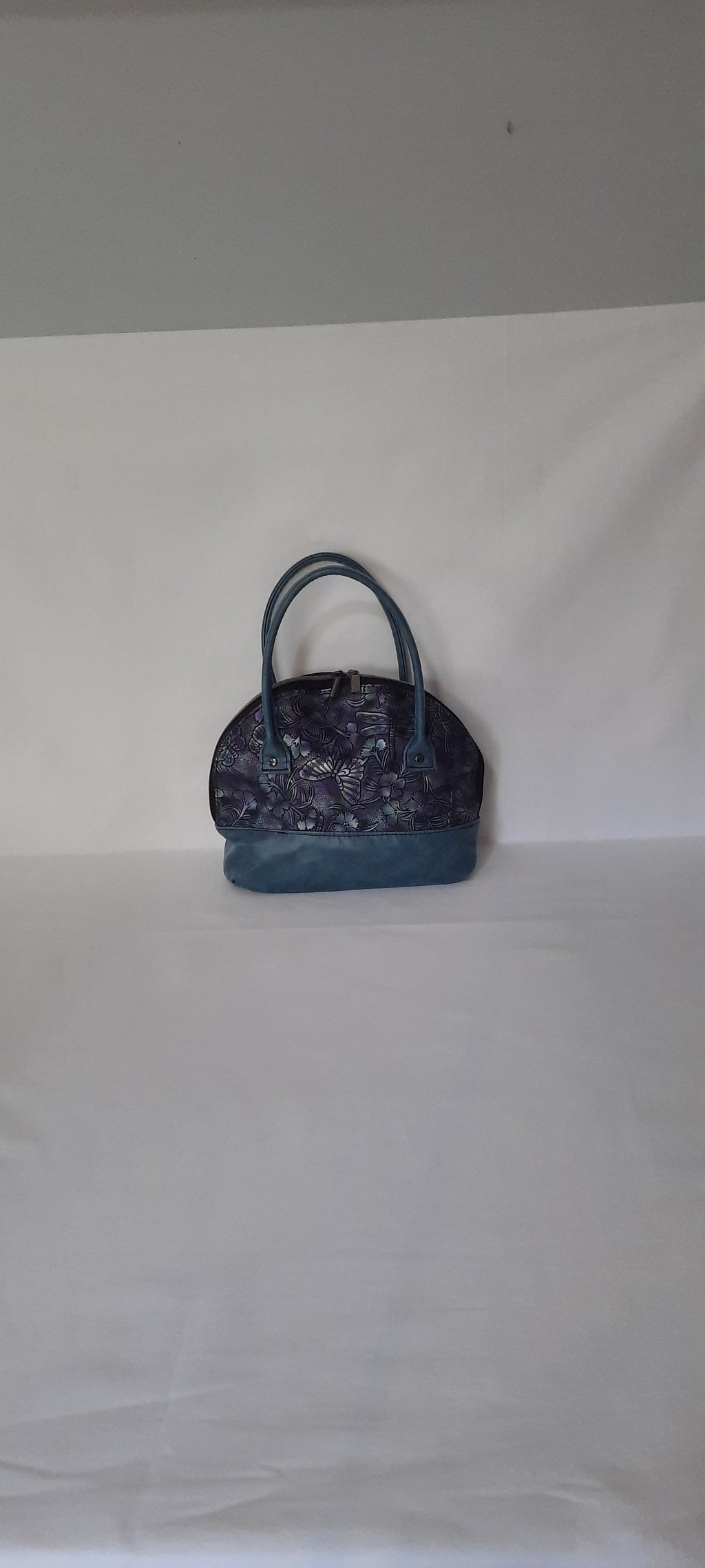 Mini Bowler Bag – Fabric & Vinyl Forearm Purse