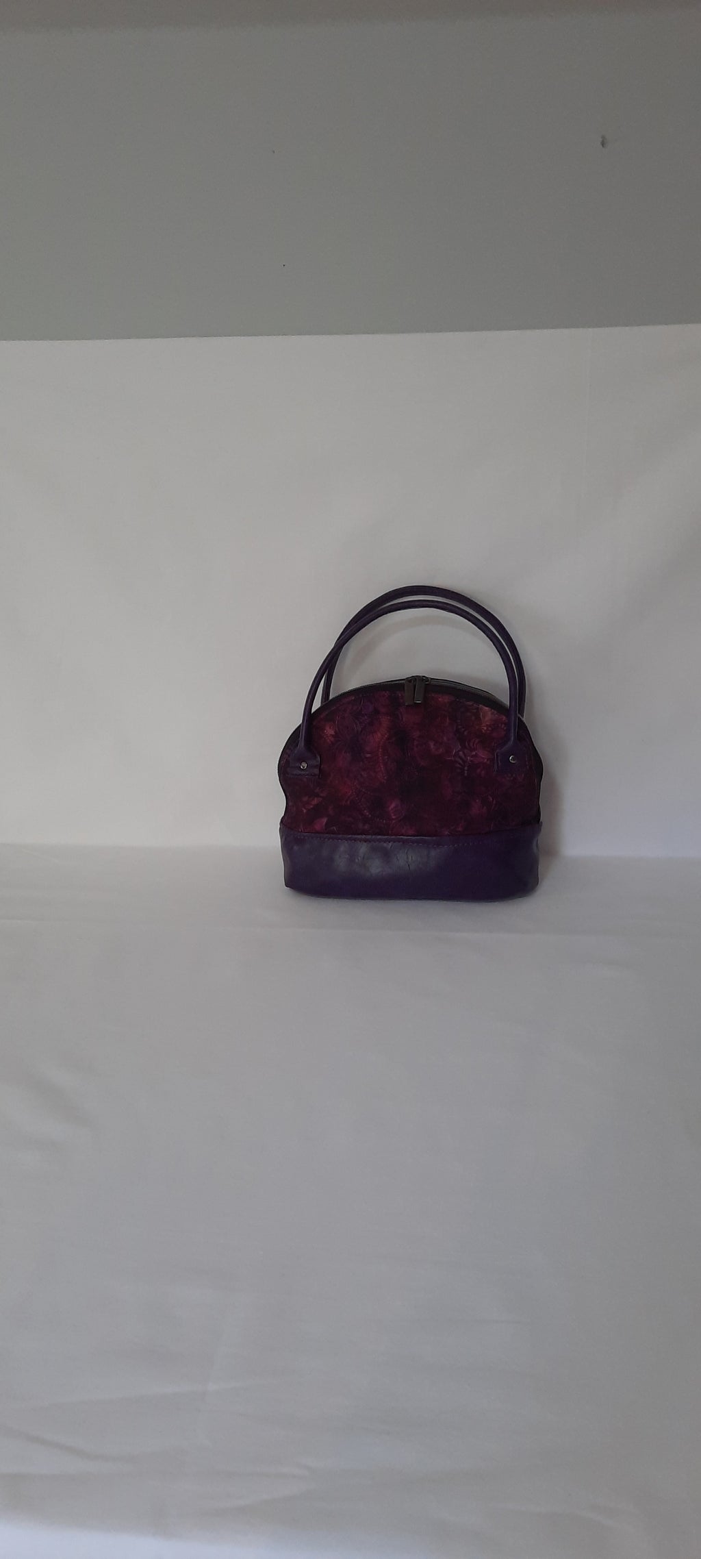 Mini Bowler Bag – Fabric & Vinyl Forearm Purse
