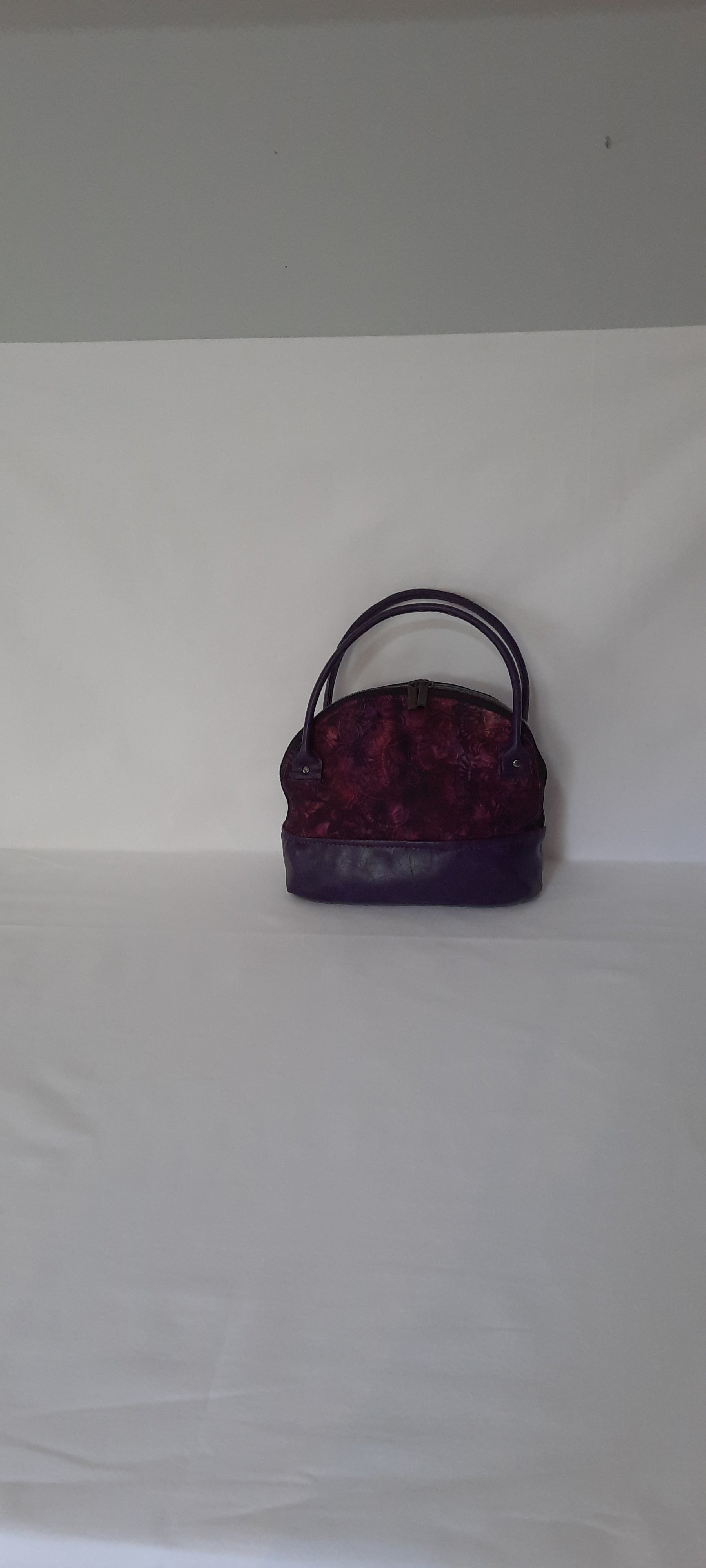 Mini Bowler Bag – Fabric & Vinyl Forearm Purse