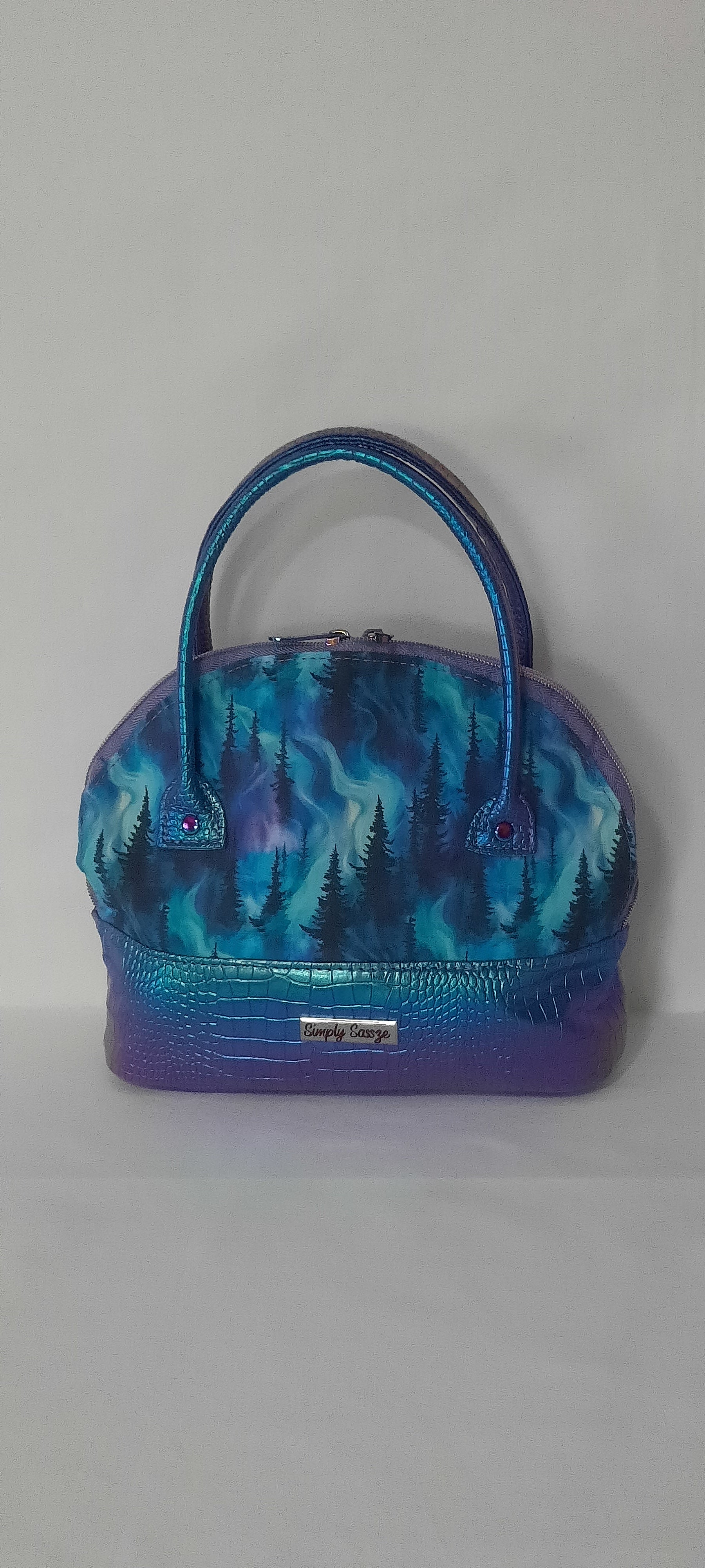 Mini Bowler Bag – Fabric & Vinyl Forearm Purse