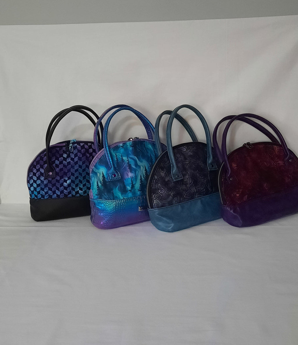 Mini Bowler Bag – Fabric & Vinyl Forearm Purse