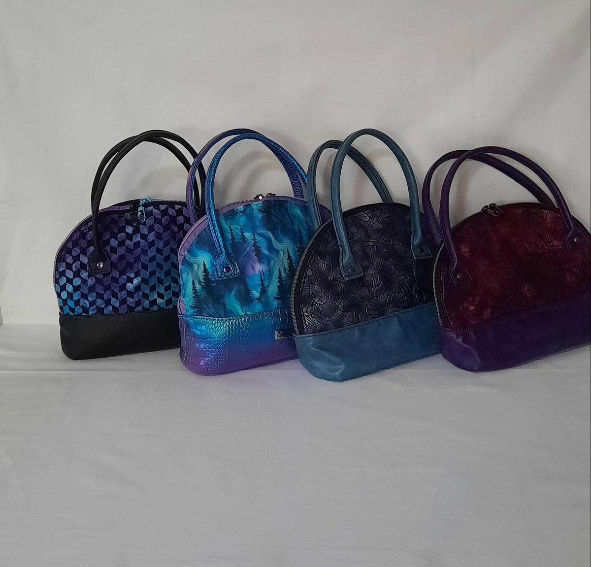 Mini Bowler Bag – Fabric & Vinyl Forearm Purse