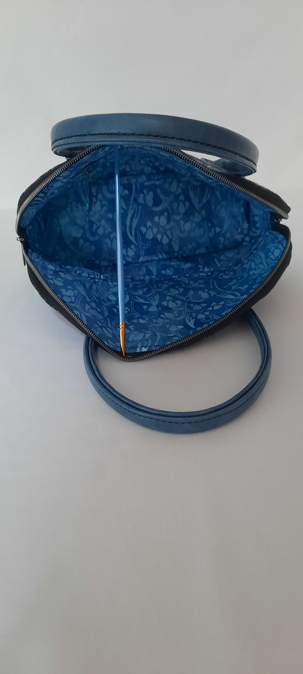 Mini Bowler Bag – Fabric & Vinyl Forearm Purse