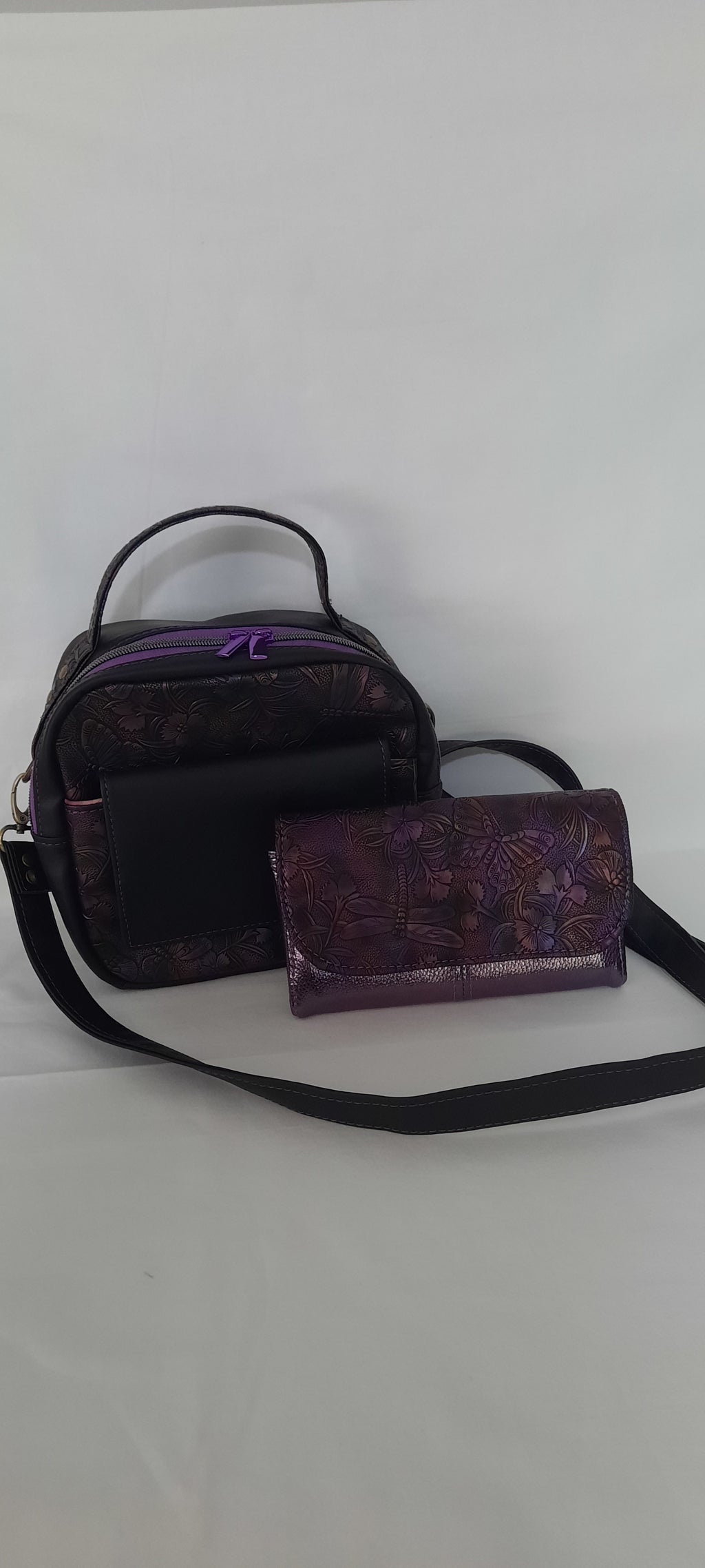 Small Vinyl Crossbody Bag & Wallet Set – Waterproof Set