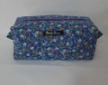 Purple Floral Cotton Cosmetic Bag – Dark Purple Zipper Pouch